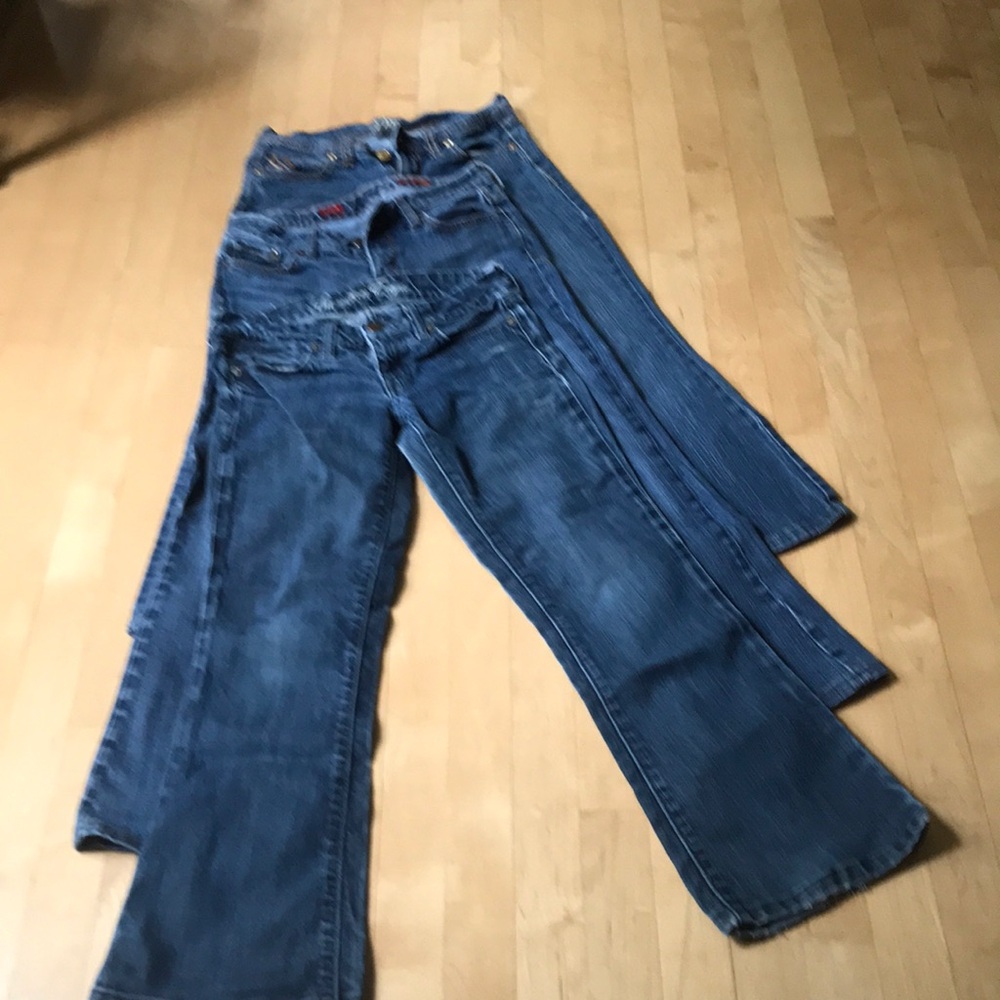 3 pair jeans low ride flare 25 inch waist
